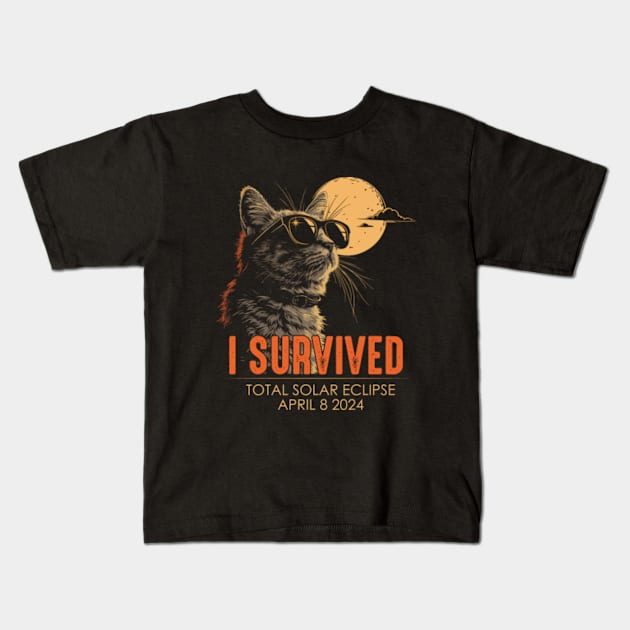 I Survived Solar Eclipse April 08, 2024 Kids T-Shirt by GreenCraft